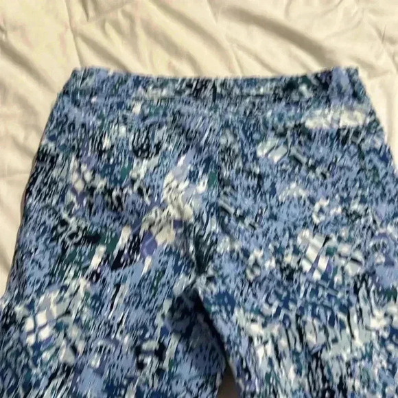 Nine West Jean Women Size 14 Chrystie Capris Soft Twill Touch Denim Blue Print - Picture 7 of 7